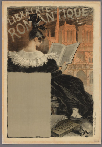 Affiche « Affiche voor de Librairie Romantique ». Reproduction intégrale de l’exemplaire conservé par Rijksmuseum.