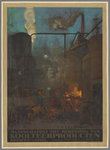Affiche « Maatschappij tot bereiding van koolteerproducten Krimpen a/d IJssel ». Reproduction intégrale de l’exemplaire conservé par Rijksmuseum.