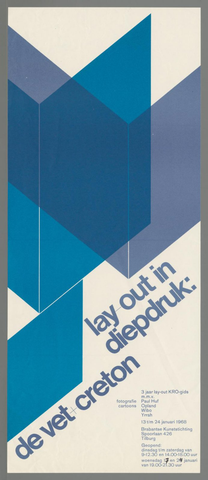 Affiche « Lay-out in diepdruk: de vet+creton ». Reproduction intégrale de l’exemplaire conservé par Rijksmuseum.