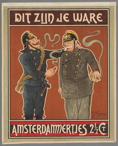 Affiche « Dit zijn je ware. Amsterdammertjes 2 1/2 ct. ». Reproduction intégrale de l’exemplaire conservé par Rijksmuseum.