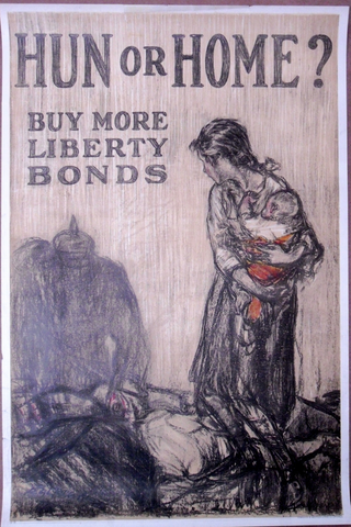 Affiche « Hun or Home? ». Reproduction intégrale de l’exemplaire conservé par Art Institute of Chicago.