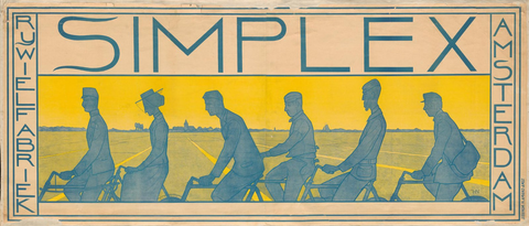 Affiche « Simplex Bicycle Factory Amsterdam ». Reproduction intégrale de l’exemplaire conservé par Rijksmuseum.