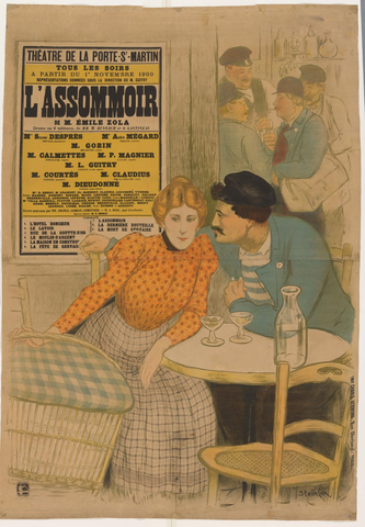 Affiche « Man en vrouw zitten aan een tafel in een café ». Reproduction intégrale de l’exemplaire conservé par Rijksmuseum.
