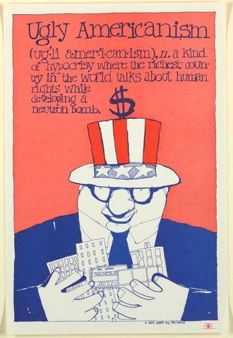 Affiche « Ugly Americanism ». Reproduction intégrale de l’exemplaire conservé par Cooper Hewitt, Smithsonian Design Museum.