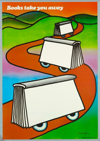 Affiche « Books Take You Away ». Reproduction intégrale de l’exemplaire conservé par Cooper Hewitt, Smithsonian Design Museum.