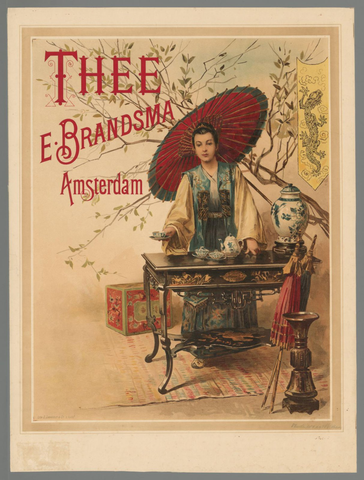 Affiche « Thee. E. Brandsma Amsterdam ». Reproduction intégrale de l’exemplaire conservé par Rijksmuseum.