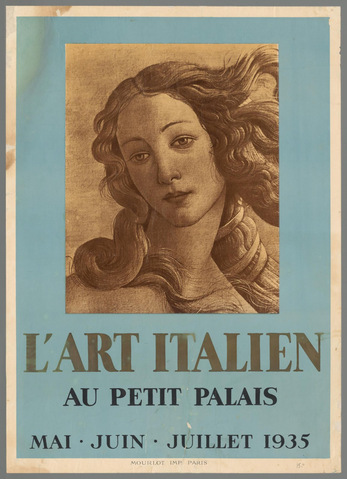 Affiche « L'art Italien en petit palais mai, juin, juillet 1935 ». Reproduction intégrale de l’exemplaire conservé par Rijksmuseum.