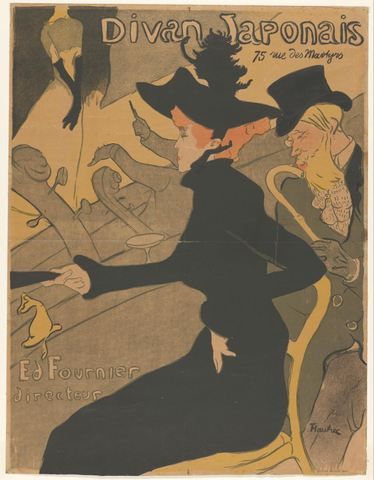Affiche « Vrouw en man in het publiek bij een zangvoorstelling ». Reproduction intégrale de l’exemplaire conservé par Rijksmuseum.
