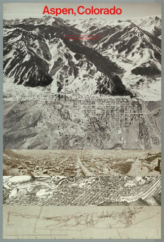 Affiche « Aspen, Colorado ». Reproduction intégrale de l’exemplaire conservé par Cooper Hewitt, Smithsonian Design Museum.