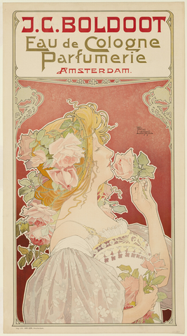 Affiche « J.C. Boldoot Eau de Cologne: Parfumerie Amsterdam ». Reproduction intégrale de l’exemplaire conservé par Art Institute of Chicago.