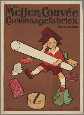 Affiche « Meijer & Couveé Cartonnagefabriek Amsterdam ». Reproduction intégrale de l’exemplaire conservé par Rijksmuseum.
