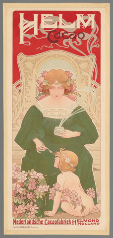 Affiche « Affiche voor de Nederlandsche Cacaofabriek te Helmond ». Reproduction intégrale de l’exemplaire conservé par Rijksmuseum.