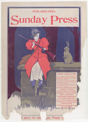 Affiche « Philadelphia Sunday Press: October 6th ». Reproduction intégrale de l’exemplaire conservé par The Metropolitan Museum of Art.