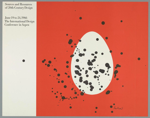 Affiche « Sources and Resources of 20th Century Design, The International Design Conference in Aspen ». Reproduction intégrale de l’exemplaire conservé par Cooper Hewitt, Smithsonian Design Museum.