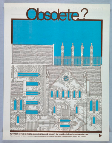 Affiche « Obsolete? Columbia University ». Reproduction intégrale de l’exemplaire conservé par Cooper Hewitt, Smithsonian Design Museum.