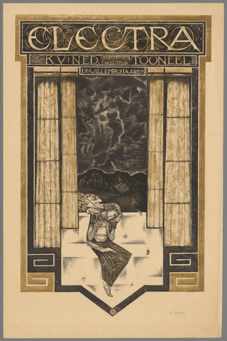 Affiche « Electra. K.V. Ned. Toneel. Directeur Dr. Willem Royaards ». Reproduction intégrale de l’exemplaire conservé par Rijksmuseum.