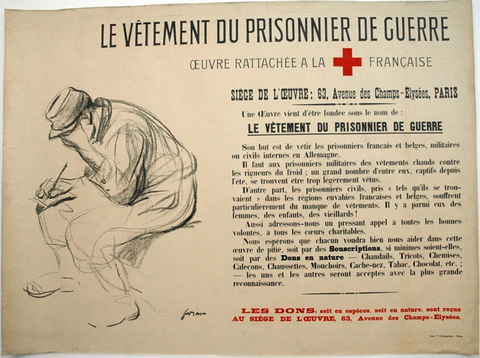 Affiche « The Clothing of the Prisoner of War ». Reproduction intégrale de l’exemplaire conservé par Art Institute of Chicago.