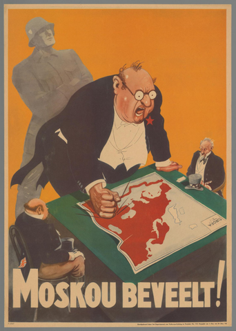 Affiche « Moskou beveelt ! ». Reproduction intégrale de l’exemplaire conservé par Rijksmuseum.