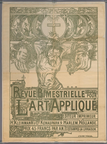 Affiche « Affiche voor het tijdschrift 'Revue Bimestrielle pour l'Art Appliqué' ». Reproduction intégrale de l’exemplaire conservé par Rijksmuseum.