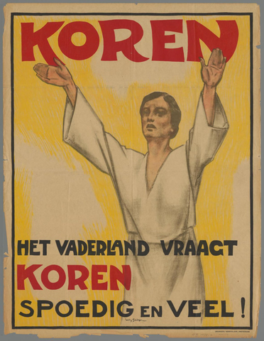 Affiche « Koren ». Reproduction intégrale de l’exemplaire conservé par Rijksmuseum.