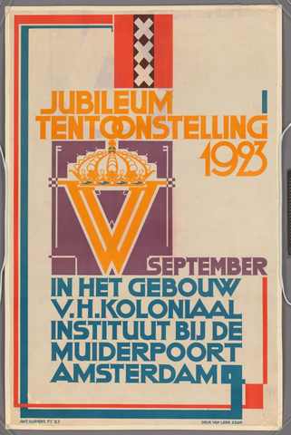 Affiche « Jubileum tentoonstelling 1923 ». Reproduction intégrale de l’exemplaire conservé par Rijksmuseum.