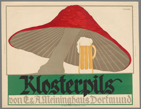Affiche « Poster Klosterpilz ». Reproduction intégrale de l’exemplaire conservé par Rijksmuseum.