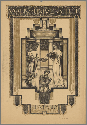 Affiche « Volks-Universiteit Hilversum ». Reproduction intégrale de l’exemplaire conservé par Rijksmuseum.