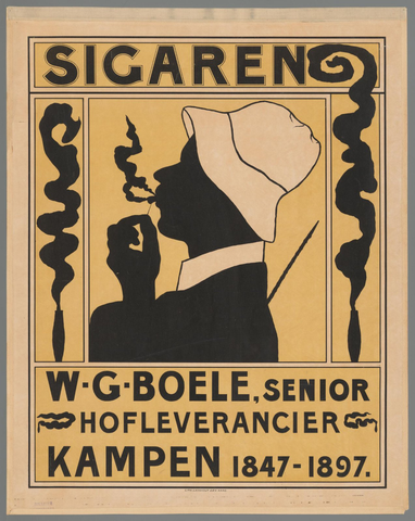Affiche « Sigaren W.G. Boele, senior. Hofleverancier Kampen 1847-1897 ». Reproduction intégrale de l’exemplaire conservé par Rijksmuseum.