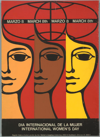 Affiche « Dia Internacional de la Mujer (International Women's Day) ». Reproduction intégrale de l’exemplaire conservé par Cooper Hewitt, Smithsonian Design Museum.