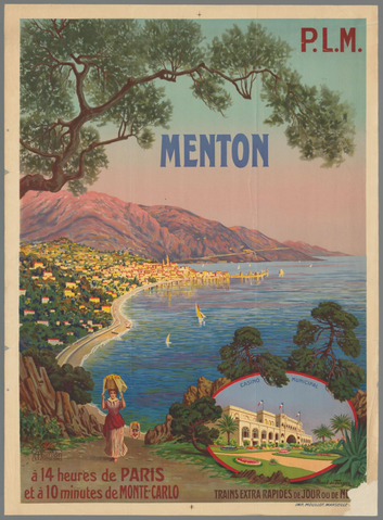 Affiche « Menton ». Reproduction intégrale de l’exemplaire conservé par Rijksmuseum.