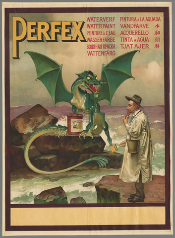 Affiche « Perfex Waterverf ». Reproduction intégrale de l’exemplaire conservé par Rijksmuseum.