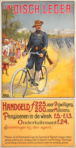 Affiche « Wervingsaffiche voor het Koninklijk Nederlandsch-Indisch Leger, 1912 ». Reproduction intégrale de l’exemplaire conservé par Rijksmuseum.
