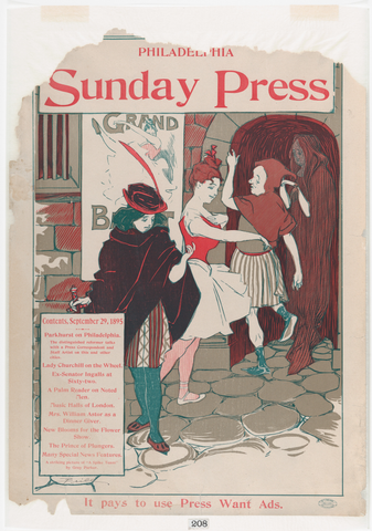 Affiche « Philadelphia Sunday Press: September 29th ». Reproduction intégrale de l’exemplaire conservé par The Metropolitan Museum of Art.
