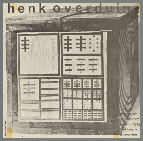 Affiche « Henk Overduin. Leids akademisch kunstcentrum Rapenburg 73. 16 oktober - 11 november ». Reproduction intégrale de l’exemplaire conservé par Rijksmuseum.