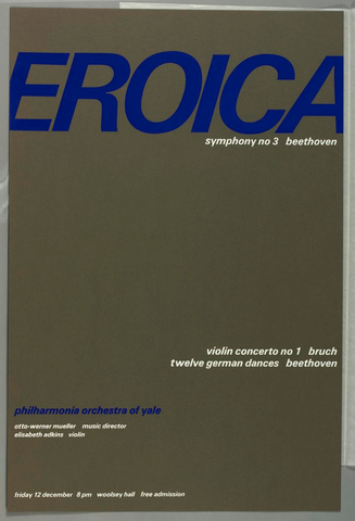 Affiche « Eroica Symphony No. 3, Beethoven ». Reproduction intégrale de l’exemplaire conservé par Cooper Hewitt, Smithsonian Design Museum.