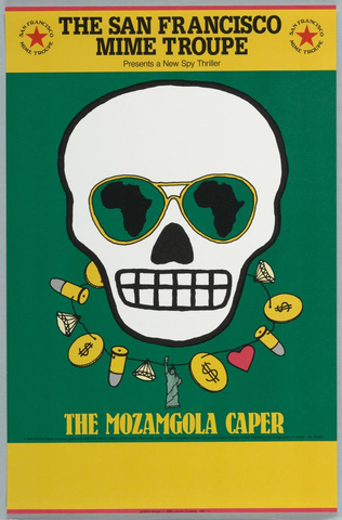 Affiche « The Mozamgola Caper ». Reproduction intégrale de l’exemplaire conservé par Cooper Hewitt, Smithsonian Design Museum.