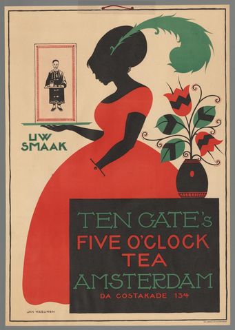 Affiche « Ten Cate's five o'clock tea Amsterdam. Uw smaak ». Reproduction intégrale de l’exemplaire conservé par Rijksmuseum.
