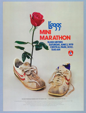 Affiche « L'Eggs Mini Marathon ». Reproduction intégrale de l’exemplaire conservé par Cooper Hewitt, Smithsonian Design Museum.
