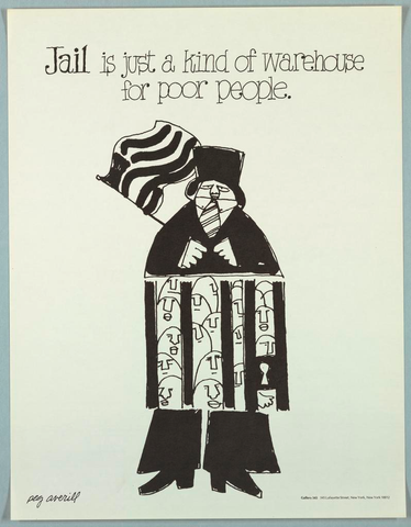 Affiche « Jail is just a kind of warehouse for poor people ». Reproduction intégrale de l’exemplaire conservé par Cooper Hewitt, Smithsonian Design Museum.