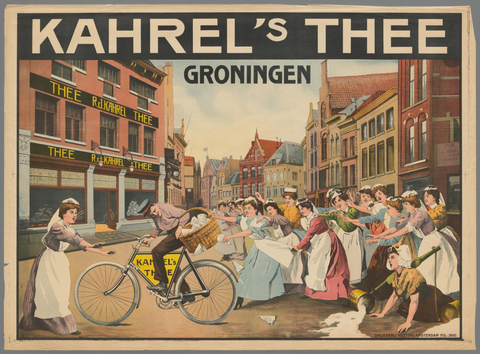 Affiche « Kahrel's thee Groningen ». Reproduction intégrale de l’exemplaire conservé par Rijksmuseum.