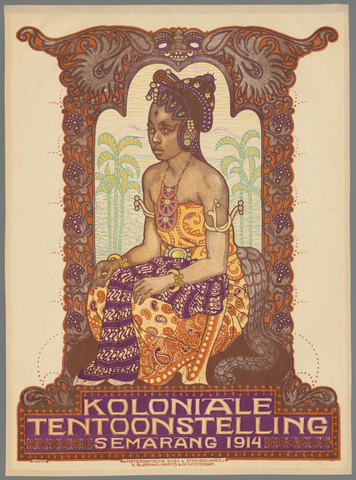 Affiche « Koloniale Tentoonstelling Semarang 1914 ». Reproduction intégrale de l’exemplaire conservé par Rijksmuseum.