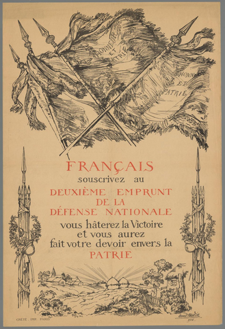 Affiche « Français, souscrivez au deuxième emprunt ». Reproduction intégrale de l’exemplaire conservé par Rijksmuseum.