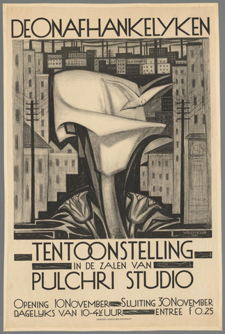 Affiche « De Onafhankelijken. Tentoonstelling in de zalen van Pulchri Studio. 10 november 30 november. ». Reproduction intégrale de l’exemplaire conservé par Rijksmuseum.