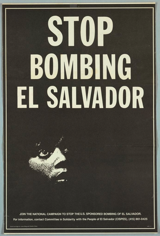Affiche « Stomp Bombing El Salvador ». Reproduction intégrale de l’exemplaire conservé par Cooper Hewitt, Smithsonian Design Museum.