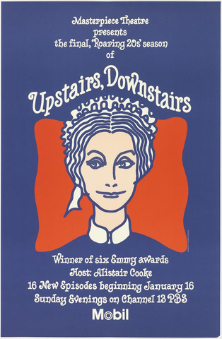 Affiche « Upstairs, Downstairs ». Reproduction intégrale de l’exemplaire conservé par Cooper Hewitt, Smithsonian Design Museum.