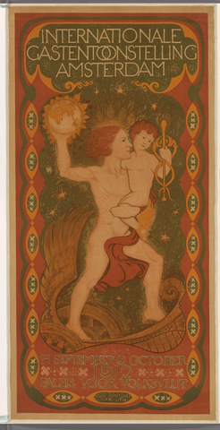 Affiche « Affiche voor de Internationale Gastentoonstelling in Amsterdam ». Reproduction intégrale de l’exemplaire conservé par Rijksmuseum.