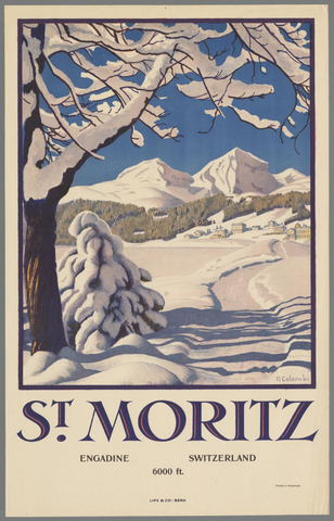 Affiche « St. Moritz. Engadine ». Reproduction intégrale de l’exemplaire conservé par Rijksmuseum.