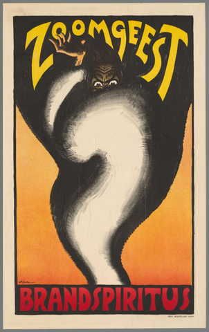 Affiche « Zoomgeest Brandspiritus ». Reproduction intégrale de l’exemplaire conservé par Rijksmuseum.