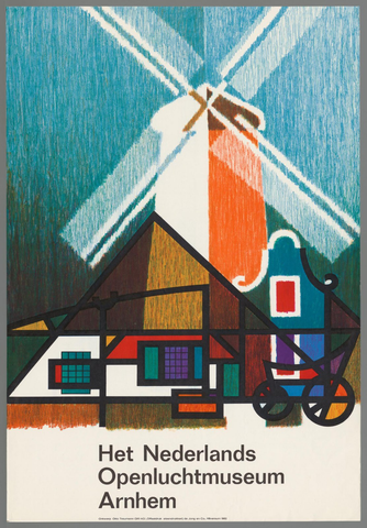 Affiche « Het Nederlands Openlucht museum Arnhem ». Reproduction intégrale de l’exemplaire conservé par Rijksmuseum.