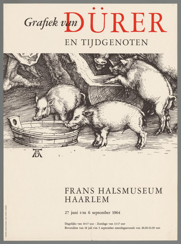 Affiche « Grafiek van Durer en tijdgenoten. Frans Halsmuseum Haarlem 1964 ». Reproduction intégrale de l’exemplaire conservé par Rijksmuseum.